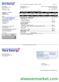 Tara Energy utility business bill, SCR